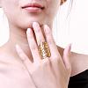Brass Finger Rings for Lady RJEW-BB04169-7G-5