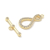 Brass Micro Pave Clear Cubic Zirconia Toggle Clasps CU-CBAC675-05G-3