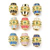 Barrel Brass Micro Pave Cubic Zirconia Spacer Beads KK-U050-11G-01-1