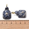 Natural Blue Spot Jasper Carved Pendants G-H357-03G-12-3