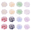 60pcs 6 colors Frosted Resin Flower Cabochons CRES-TA0001-27-9