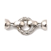 Brass Micro Pave Clear Cubic Zirconia Fold Over Clasps KK-U059-55P-1
