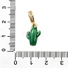 Brass Green Enamel European Dangle Charms KK-F904-28G-3