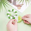 1Pc Printed Acrylic & Faux Suede Tassel Pendant & Wood Bead Keychains HJEW-SP0001-86A-3