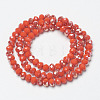 Electroplate Opaque Solid Color Glass Beads Strands EGLA-A034-P4mm-K08-2