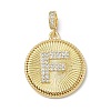 Brass Micro Pave Clear Cubic Zirconia Pendants KK-L253-17G-F-1