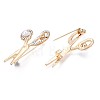 Crystal Rhinestone Scissor Lapel Pin with Plastic Pearl JEWB-N007-061-3
