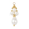 Dyed Glass Pearl Pendants PALLOY-MZ01374-1