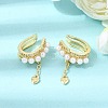 Brass Micro Pave Cubic Zirconia Cuff Earrings CU-CBAE7DF-37G-2