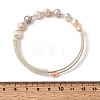 Brass Wire Wrapped Natural  Pearl Cuff Bangles for Women BJEW-D453-05S-5