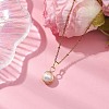 Round Natural Freshwater Pearl Copper Wire Wrapped Pendant Necklaces NJEW-JN04947-02-2