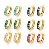 Rack Plating Brass Micro Pave Cubic Zirconia Hoop Earring EJEW-C102-13G-1