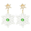 Christmas Snowflake Glass Seed Braided Dangle Earrings EJEW-MZ00233-3