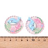 Ocean Theme Flat Round Resin Cabochons CRES-T025-02C-3