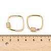 Brass Micro Pave Clear Cubic Zirconia Screw Carabiner Lock Charms KK-Z118-06G-01-3