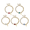Cross 304 Stainless Steel Charm Bracelets BJEW-JB13967-3