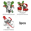 3Pcs 3 Style Christmas Theme Word & Dog/Reindeer Pet Film with Hot Melt Adhesive Heat Transfer Film DIY-CN0001-38-3