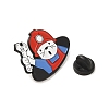 Fire Extinguishing Theme Black Alloy Enamel Pin Brooches JEWB-R272-03A-2