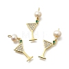 Brass Micro Pave Cubic Zirconia Pendants KK-Z093-23G-02-1