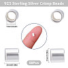 50Pcs Rhodium Plated 925 Sterling Silver Crimp Beads STER-BBC0001-28-2