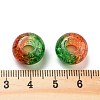 Two Tone Transparent Crackle Acrylic European Beads TACR-P009-B01-09-3