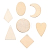 70Pcs 7 Style Unfinished Natural Poplar Wood Pendants WOOD-LS0001-21-2