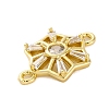 Brass Clear Cubic Zirconia Connector Charms/Links LS-FIND-L019-07G-03-2