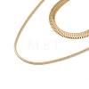 2Pcs 2 Style Ion Plating(IP) 304 Stainless Steel Herringbone & Snake Chain Necklaces Set for Men Women NJEW-G090-08G-2