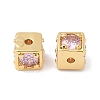 Brass Cubic Zirconia Beads KK-Q030-14B-G-2