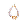 Brass Knot Plastic Imitation Keshi Pearl Nuggets Beaded 2-Strand Choker Necklaces for Women FS-WG8CEF6-01-6