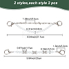 WADORN 4Pcs 2 Style Punk Style Barbed Wire Alloy Link Shoe Chains DIY-WR0002-63-2