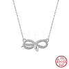 Rhodium Plated 925 Sterling Silver Cable Chain Necklaces STER-P065-15P-1