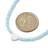 Glass Beads with Shell Heart  Necklaces NJEW-JN04681-01-3