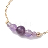 Round Natural Amethyst Beaded Bracelats BJEW-JB12806-02-3