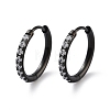 Ion Plating(IP) 316 Surgical Stainless Steel Pave Clear Cubic Zirconia Hoop Earrings Women EJEW-A109-01C-EB-1