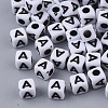 White Opaque Acrylic Beads X-MACR-R869-02A-1