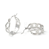 Non-Tarnish 304 Stainless Steel Curb Chain Chunky Hoop Earrings for Women EJEW-P197-05P-2