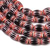 Handmade Millefiori Glass Oval Bead Strands LK-Z001-01B-B-M-5