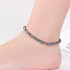 Synthetic Non-magnetic Hematite Oval Hexagonal Column Beaded Stretch Anklets FS-WG276A6-01-4