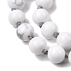 Natural Howlite Mala Prayer Round Beaded Wrap Necklaces with Long Tassel and Metal Tree of Life FS-WG93CBE-08-3