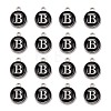 Platinum Plated Alloy Charms LS-ENAM-S118-02B-P-2