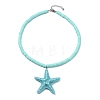 Ocean Resin Starfish Big Pendant Handmade Polymer Clay Heishi Beads Necklaces NJEW-JN06274-4