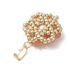 Natural Sunstone Faceted Round Cluster Flower Pendants PALLOY-MZ01197-02-4