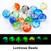 35Pcs 7 Colors Handmade Luminous Transparent Lampwork Beads Strands LAMP-FH0001-13-2