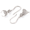 925 Sterling Silver Micro Pave Clear Cubic Zirconia Earring Hooks STER-U005-12P-2