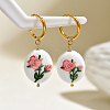 Hand Painted 201 Stainless Steel Hoop Earrings QR6468-2-1