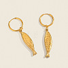 Stainless Steel Fish Hoop Earrings ZZ6845-1