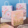 6Pcs 2 Colors Flower Printed Paper Gift Bags ABAG-TAD0001-02-5
