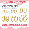 6 Pairs Brass Hoop Earring & Stud Earring Sets EJEW-UN0005-41-3