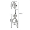 304 Stainless Steel Micro Pave Cubic Zirconia Belly Rings WG5C1DA-16-2